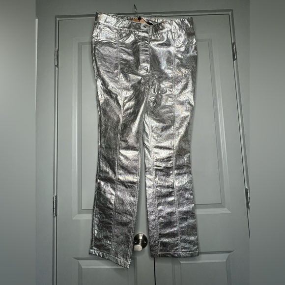 ASOS Metallic Straight Leg Pants - Picture 4 of 12